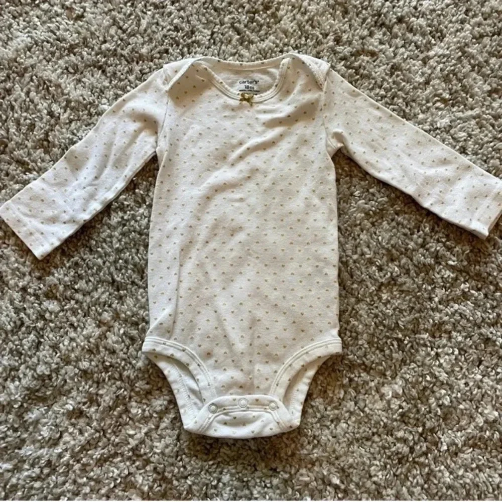 Carter's 18 month baby girl bodysuit Gold White